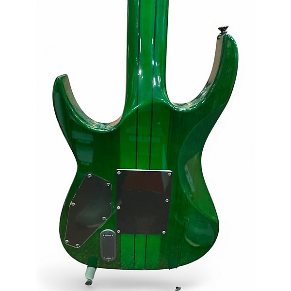 Used Agile Septor 727 Quilted Tribal Green Solid Body Electric Guitar