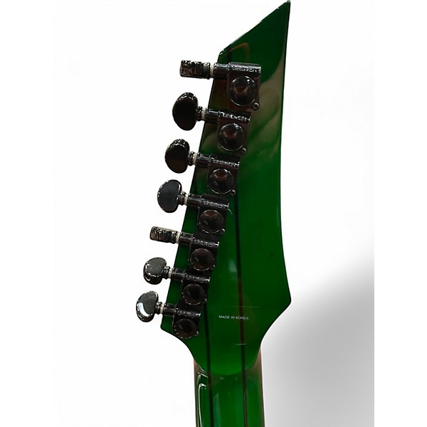 Used Agile Septor 727 Quilted Tribal Green Solid Body Electric Guitar