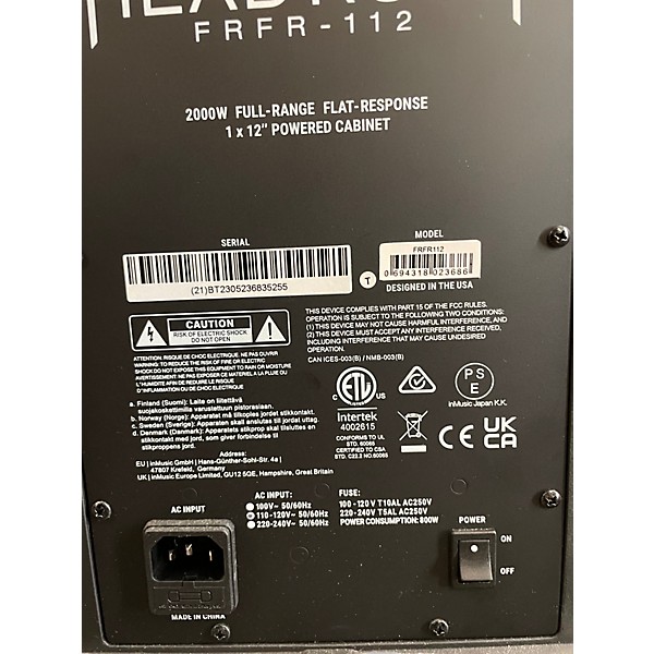 Used HeadRush FRFR112 Powered Speaker