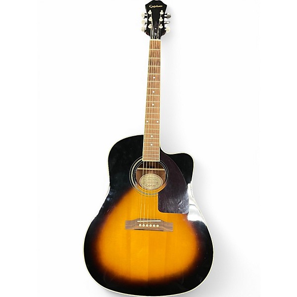 Used Epiphone AJ200SCEVS 2 Tone Sunburst Acoustic Electric Guitar