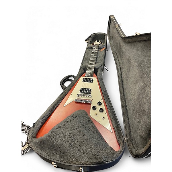 Used 2004 Gibson Flying V Standard Worn Cherry Solid Body Electric Guitar,Specials : American Fashion Style Bags On Sale