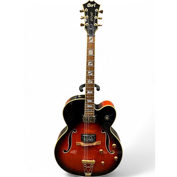 Used Cort LCS-1 SUNBURST Hollow Body Electric Guitar,Specials : American Fashion Style Bags On Sale
