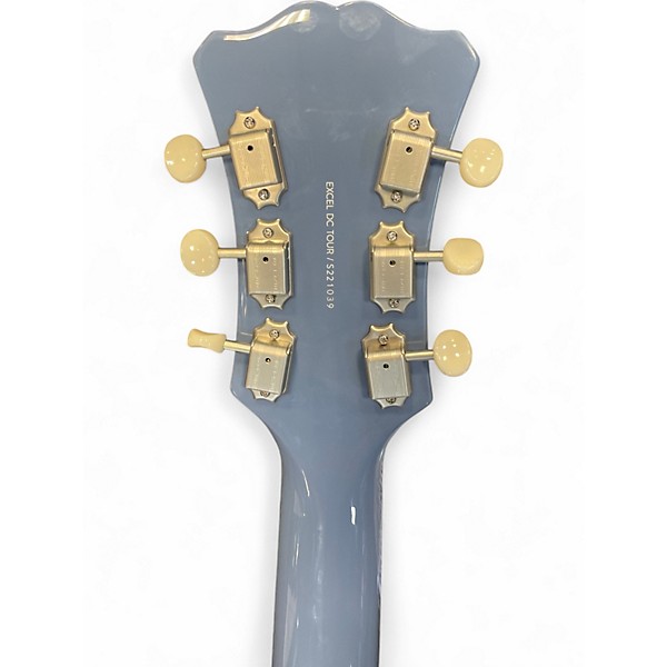 Used D'Angelico Excel Mini DC Tour Tailpiece Slate Blue Hollow Body Electric Guitar