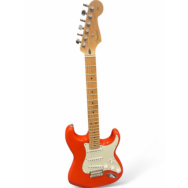 Used Fender Player Series Limited-Edition Roasted Maple Neck Fiesta Red Solid Body Electric Guitar