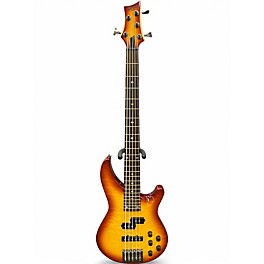 Used Mitchell MB305 5 String ORANGE BURST Electric Bass Guitar