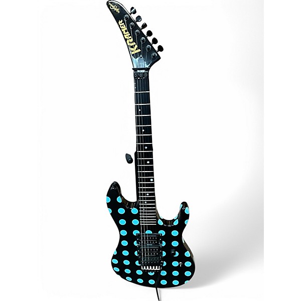 Used Kramer NIGHTSWAN BLACK AND BLUE POLKA DOT Solid Body Electric Guitar
