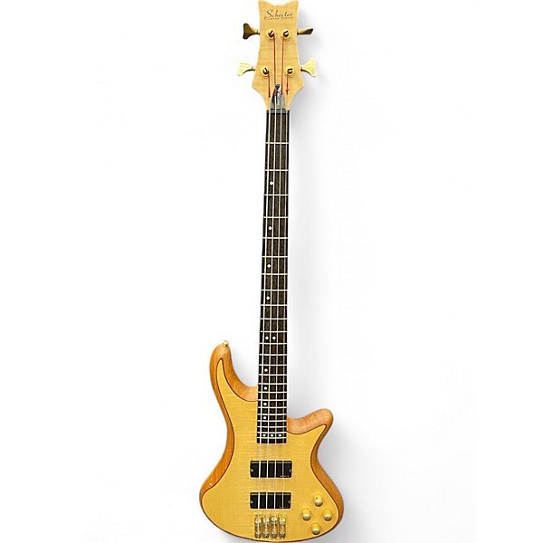 Used Schecter Guitar Research Stiletto Custom 4 String Natural Electric Bass Guitar