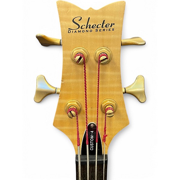 Used Schecter Guitar Research Stiletto Custom 4 String Natural Electric Bass Guitar
