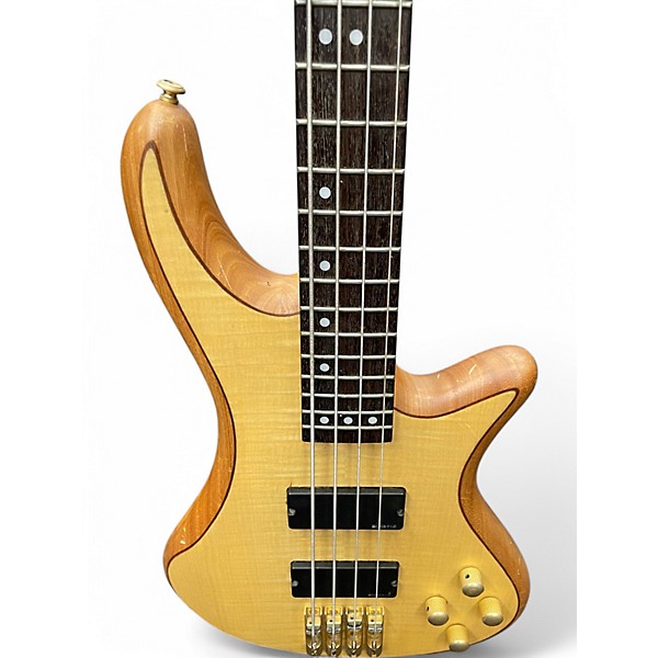 Used Schecter Guitar Research Stiletto Custom 4 String Natural Electric Bass Guitar
