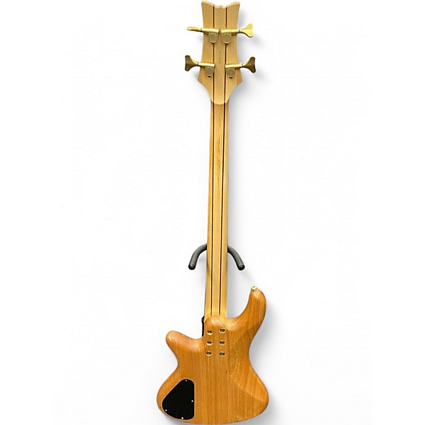 Used Schecter Guitar Research Stiletto Custom 4 String Natural Electric Bass Guitar