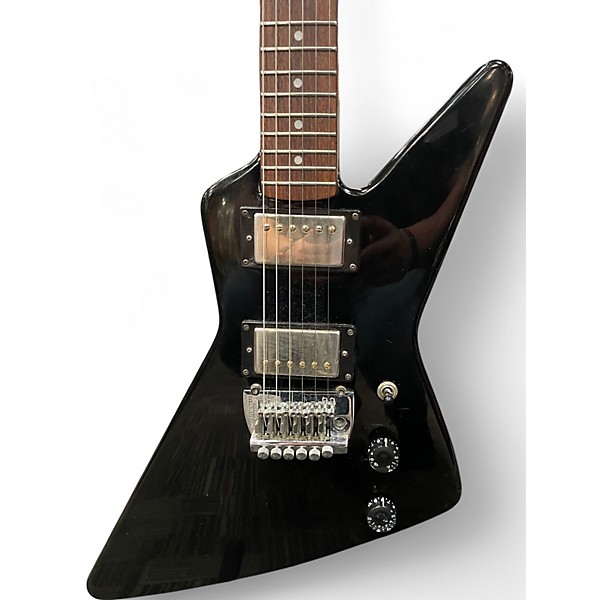Vintage 1980s Epiphone Explorer Black Solid Body Electric Guitar