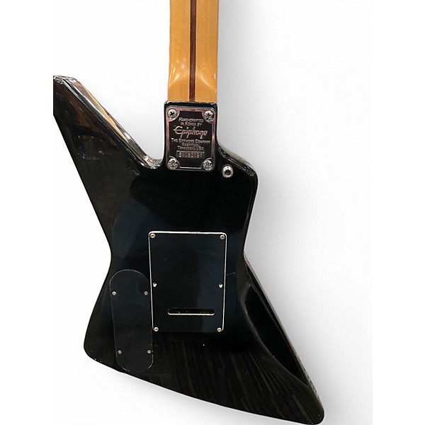 Vintage 1980s Epiphone Explorer Black Solid Body Electric Guitar
