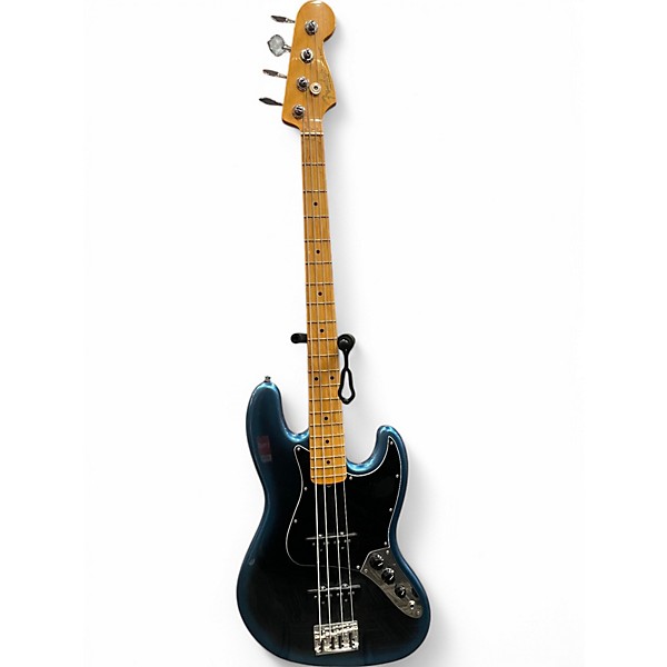 Used 2020 Fender american pro ii jazz bass maple neck Dark Knight Electric Bass Guitar