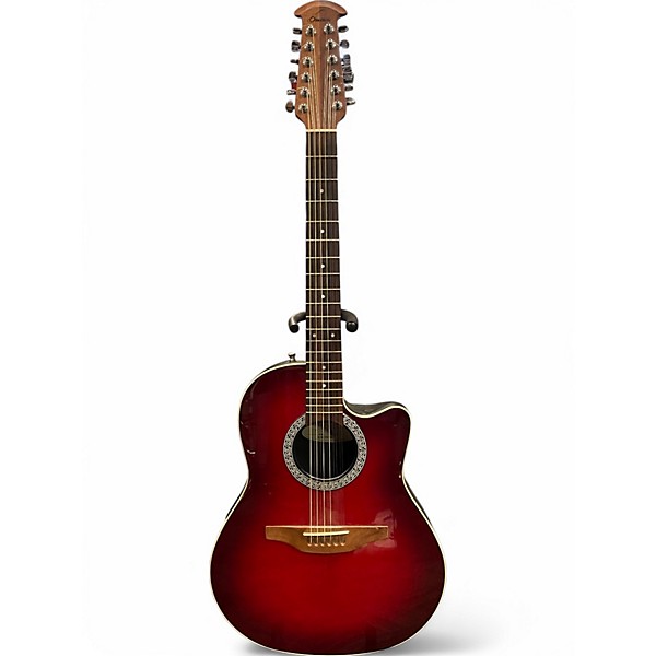 Used Ovation 6751 Standard Balladeer Red Burst 12 String Acoustic Electric Guitar