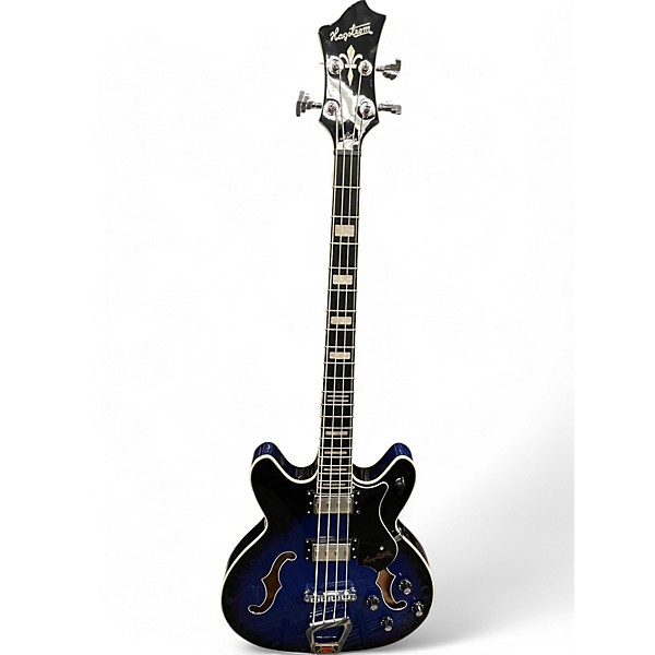 Used Hagstrom Viking Blue Electric Bass Guitar