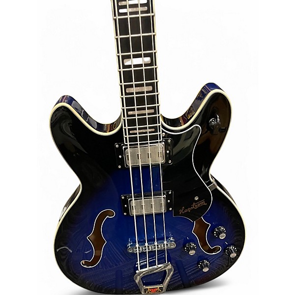 Used Hagstrom Viking Blue Electric Bass Guitar