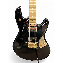Used Sterling by Music Man Jared Dines Artist Series Stingray Black and Gold Solid Body Electric Guitar