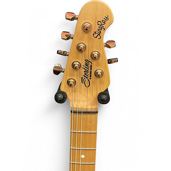 Used Sterling by Music Man Jared Dines Artist Series Stingray Black and Gold Solid Body Electric Guitar