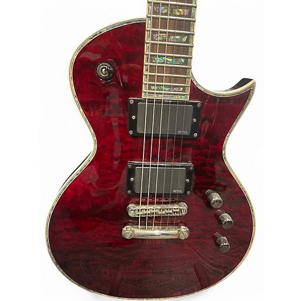 Used ESP LTD EC1000 Deluxe Trans Red Solid Body Electric Guitar