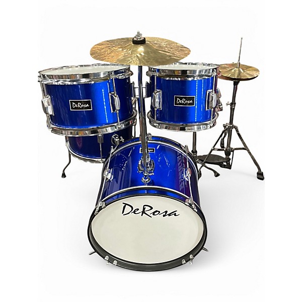 Used Derosa 5 Piece Combo 5 Piece set Blue Drum Kit
