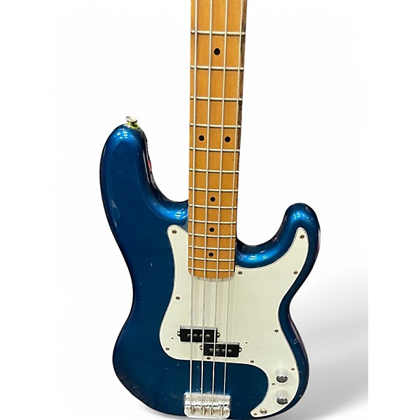 Used Fender Standard Precision Bass Metallic Aqua Marine Electric Bass Guitar