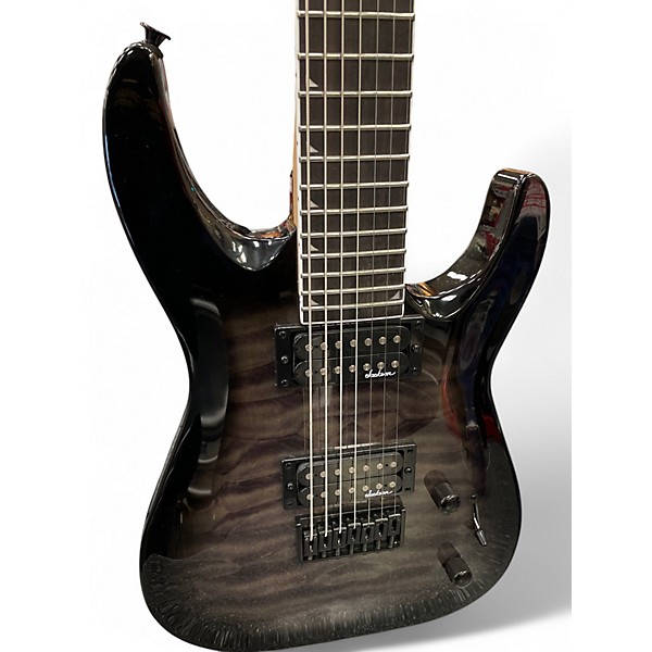 Used Jackson JS22Q-7 Trans Black Solid Body Electric Guitar