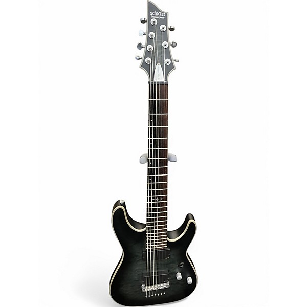 Used Schecter Guitar Research C7 Platinum Trans Black Solid Body Electric Guitar