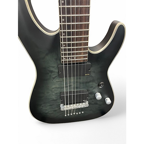 Used Schecter Guitar Research C7 Platinum Trans Black Solid Body Electric Guitar