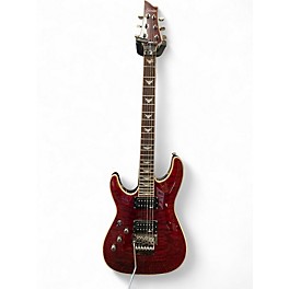Used 2010s Schecter Guitar Research Diamond Series PT Left Handed Crimson Red Trans Electric Guitar