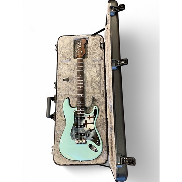Used 2017 Fender American Professional Stratocaster with Rosewood Neck Daphne Blue Solid Body Electric Guitar