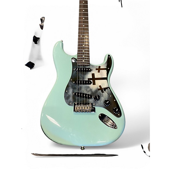 Used 2017 Fender American Professional Stratocaster with Rosewood Neck Daphne Blue Solid Body Electric Guitar