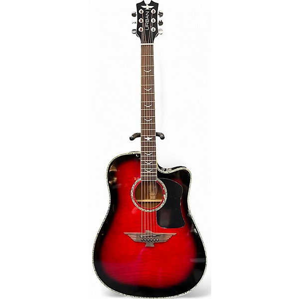 Used 2014 Keith Urban Light The Fuse Crimson Red Burst Acoustic Electric Guitar