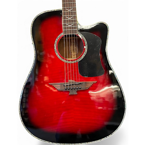 Used 2014 Keith Urban Light The Fuse Crimson Red Burst Acoustic Electric Guitar