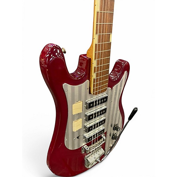 Used Silvertone TEISCO WG4L Wine Red Solid Body Electric Guitar