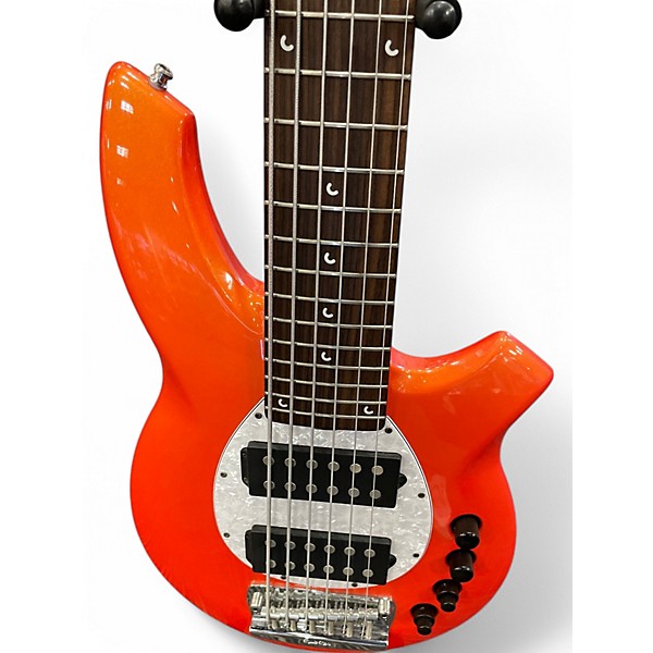 Used Ernie Ball Music Man Bongo 6 HH Metallic Orange Electric Bass Guitar
