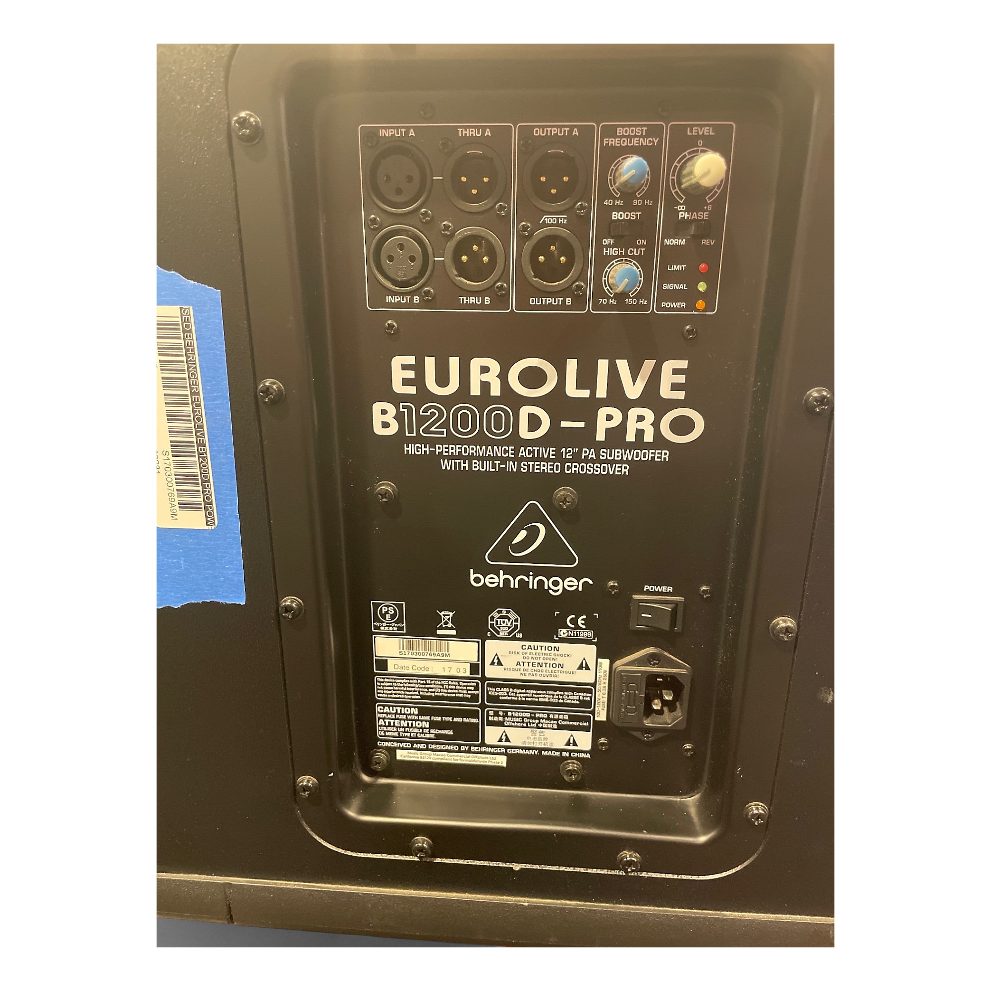Used Behringer Used Behringer Eurolive B1200D Pro Powered