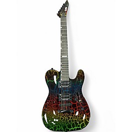 Used ESP Eclipse CustoM NT Rainbow Crackle Solid Body Electric Guitar