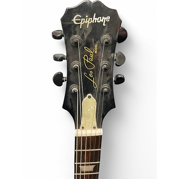 Used Epiphone Les Paul Studio Joe Perry Trans Black Solid Body Electric Guitar