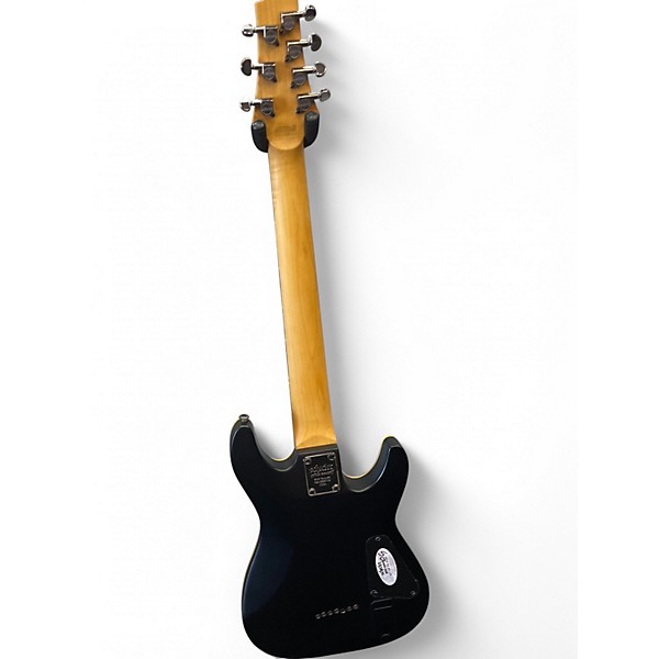 Used Schecter Guitar Research Demon 7 String LH Black Solid Body Electric Guitar