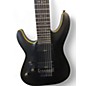 Used Schecter Guitar Research Demon 7 String LH Black Solid Body Electric Guitar