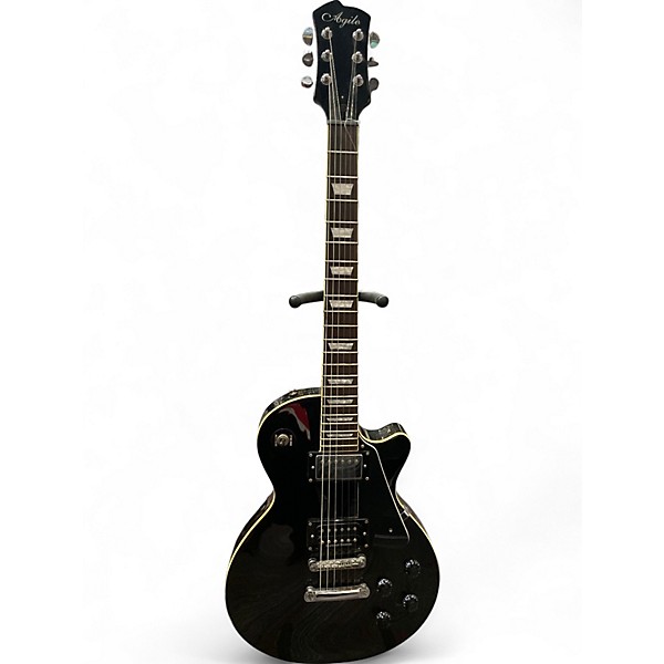 Used Agile Single Cut Black Solid Body Electric Guitar
