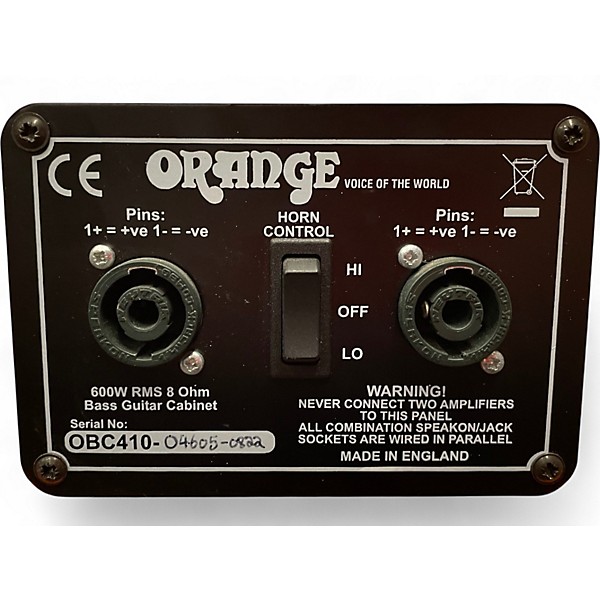Used Orange Amplifiers OBC410 600W 4x10 Bass Cabinet