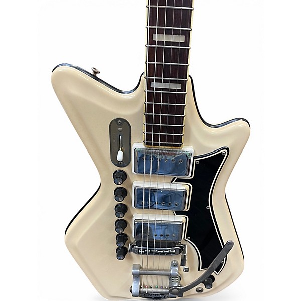 Vintage 1960s Airline Professional ResO-Glass 3P White Solid Body Electric Guitar