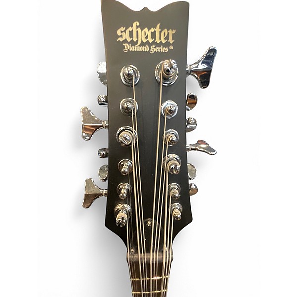 Used Schecter Guitar Research Diamond Series DUG DP-12 Black Electric Bass Guitar