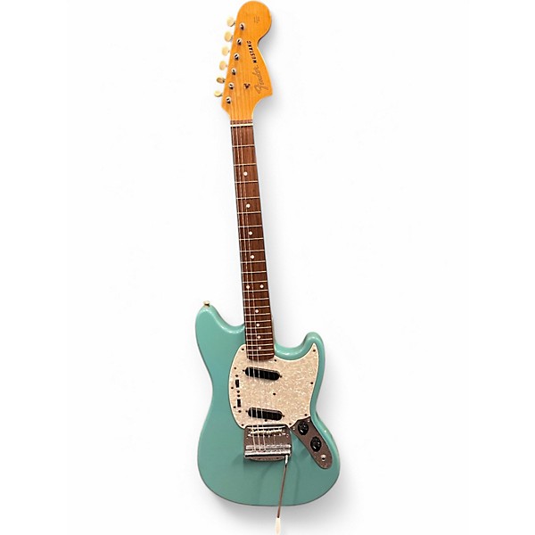 Used 2000s Fender 1966 Reissue Mustang Sonic Blue Solid Body Electric Guitar