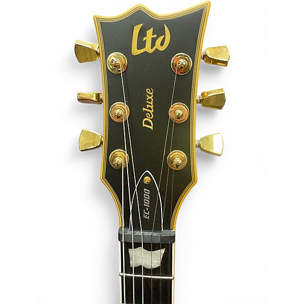 Used ESP LTD EC1000 Black and Gold Solid Body Electric Guitar
