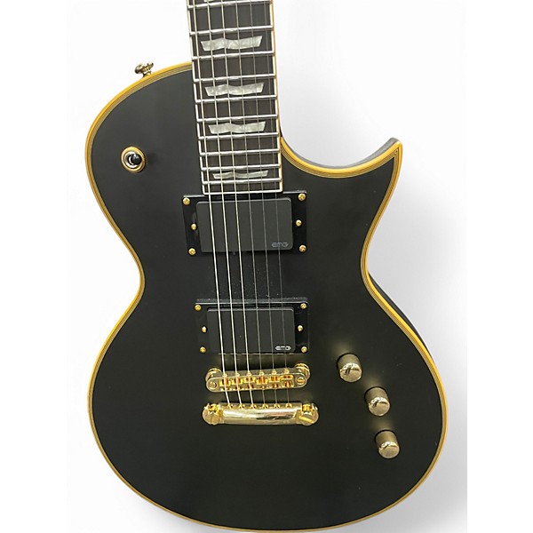 Used ESP LTD EC1000 Black and Gold Solid Body Electric Guitar