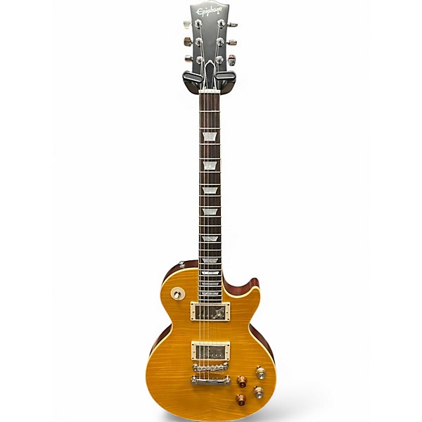 Used 2023 Epiphone LES PAUL GREENY FLAME W/CASE Solid Body Electric Guitar