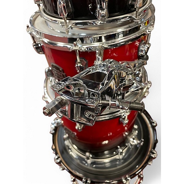 Used Mapex 4 Piece Saturn Fusion 4-Piece Shell Pack With 20" Bass Drum scarlet fade Drum Kit