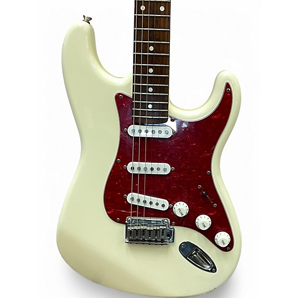 Used 2000s Squier Standard Stratocaster Olympic White Solid Body Electric Guitar